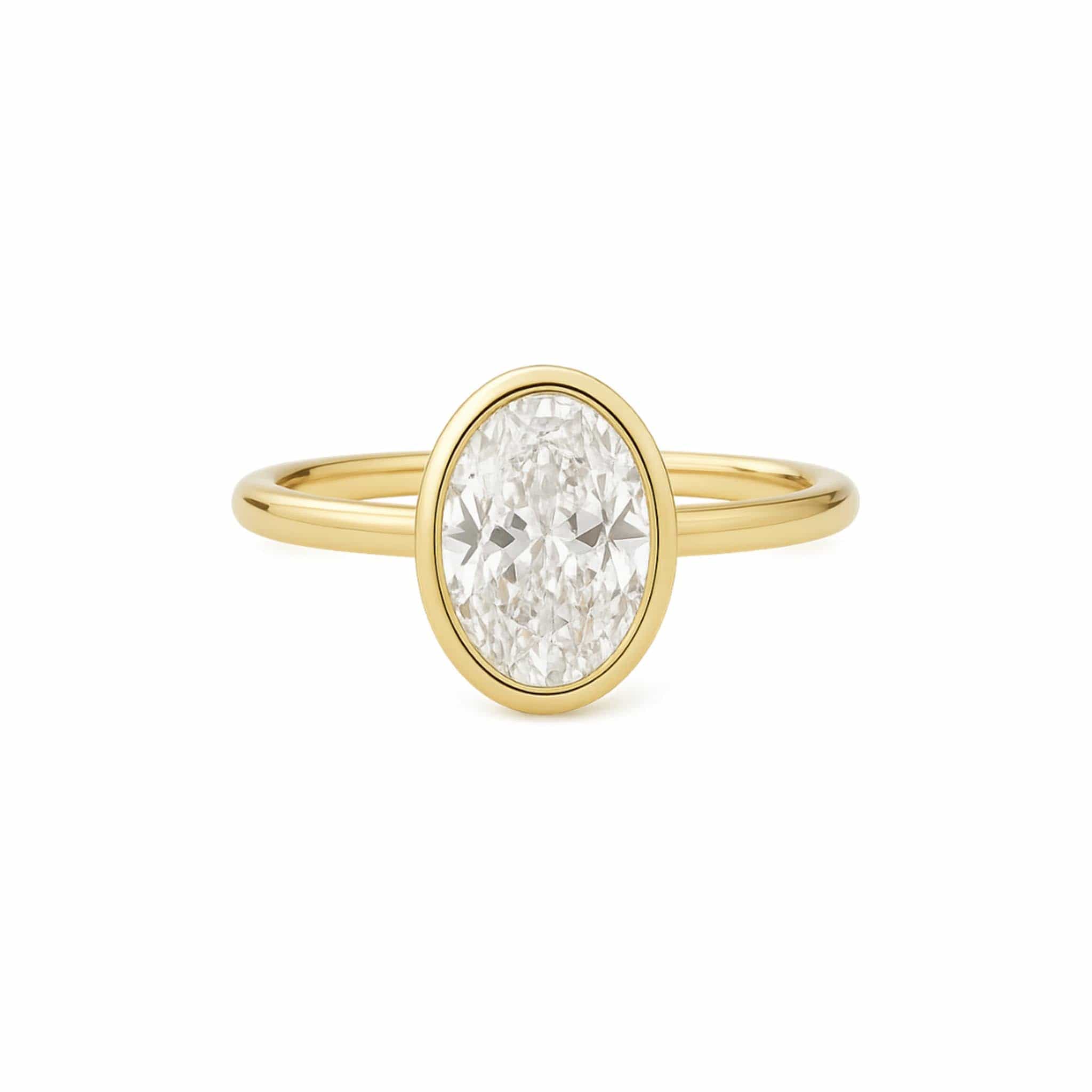 EFStudios Oval Diamond Bezel Engagement Ring