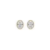 EFStudios Oval Diamond Bezel Stud Earrings