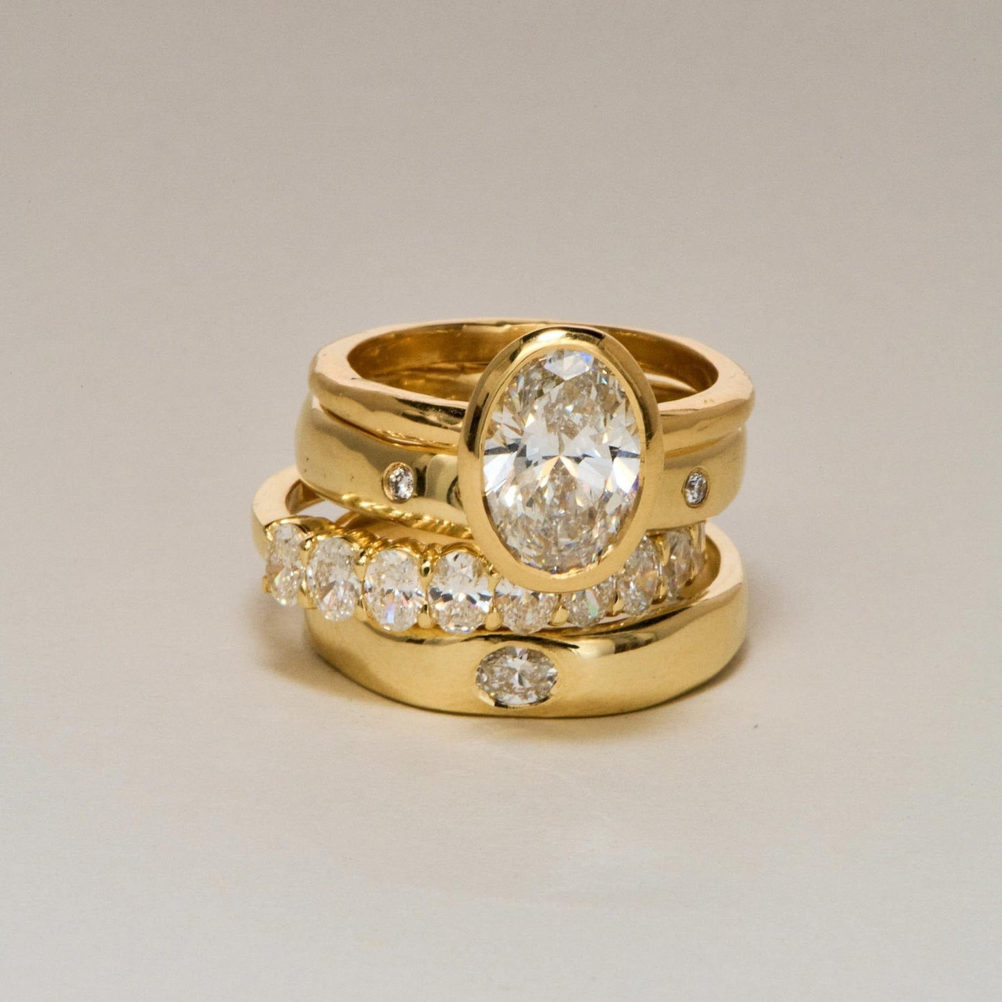 EFStudios Oval Diamond Half Eternity Band