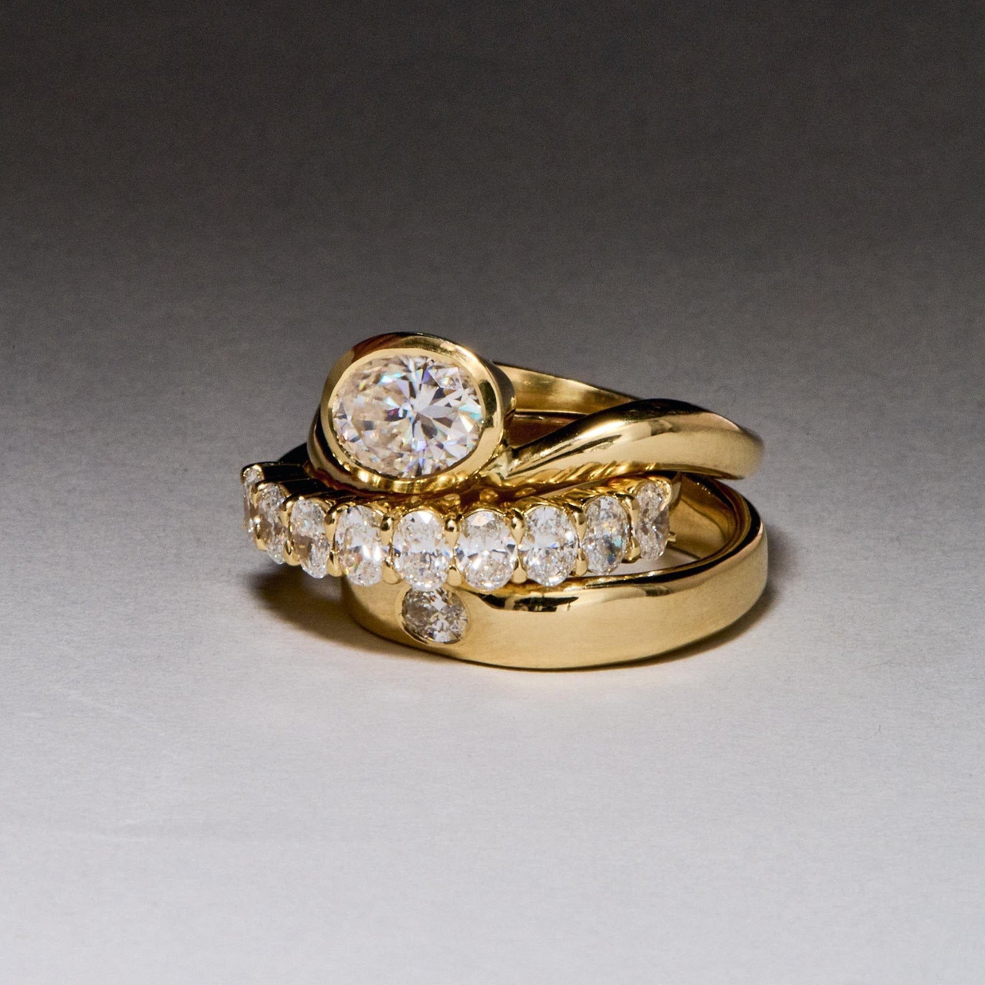 EFStudios Oval Diamond Half Eternity Band