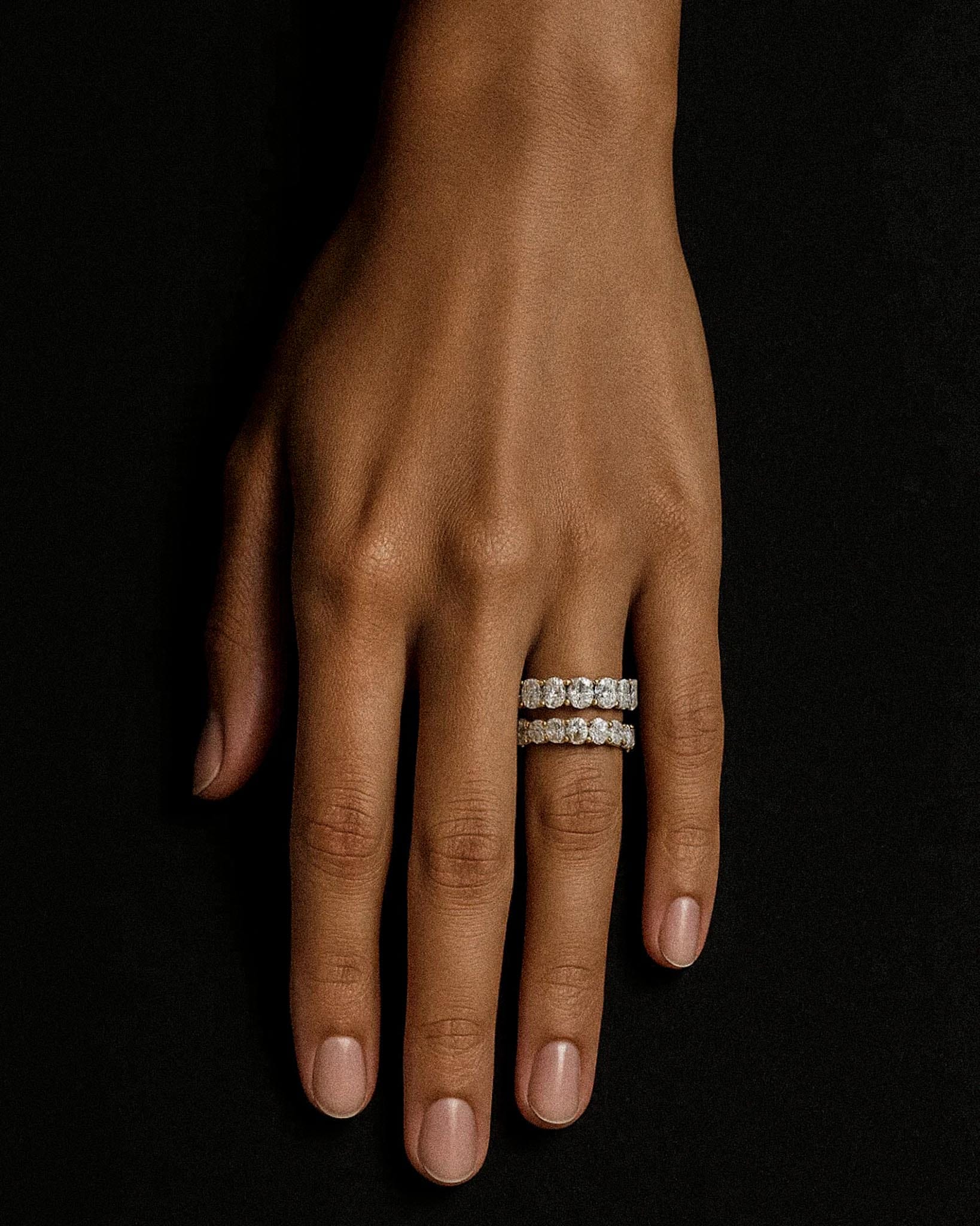 EFStudios Oval Diamond Half Eternity Band