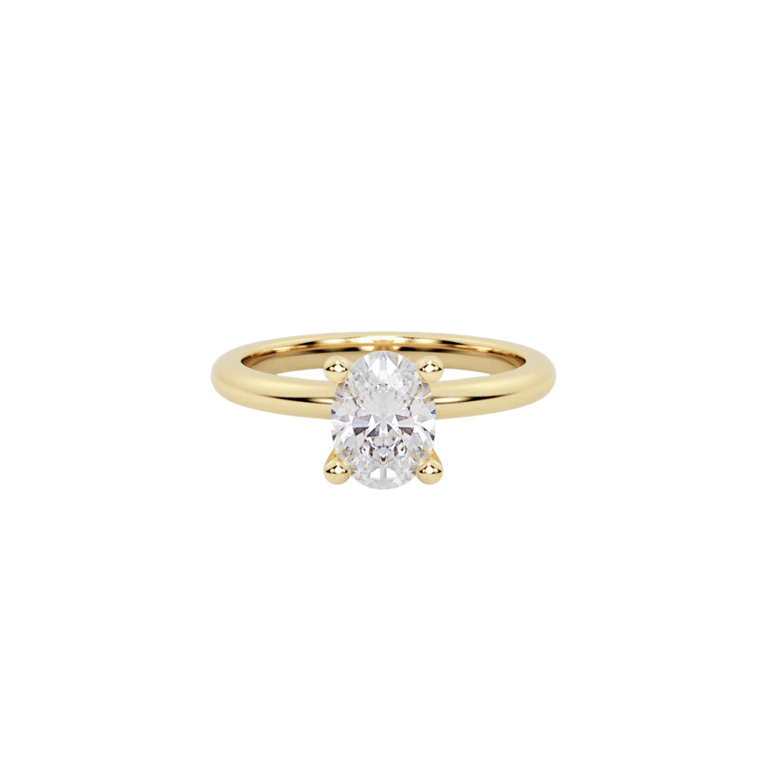 EFStudios Oval Diamond Solitaire Ring