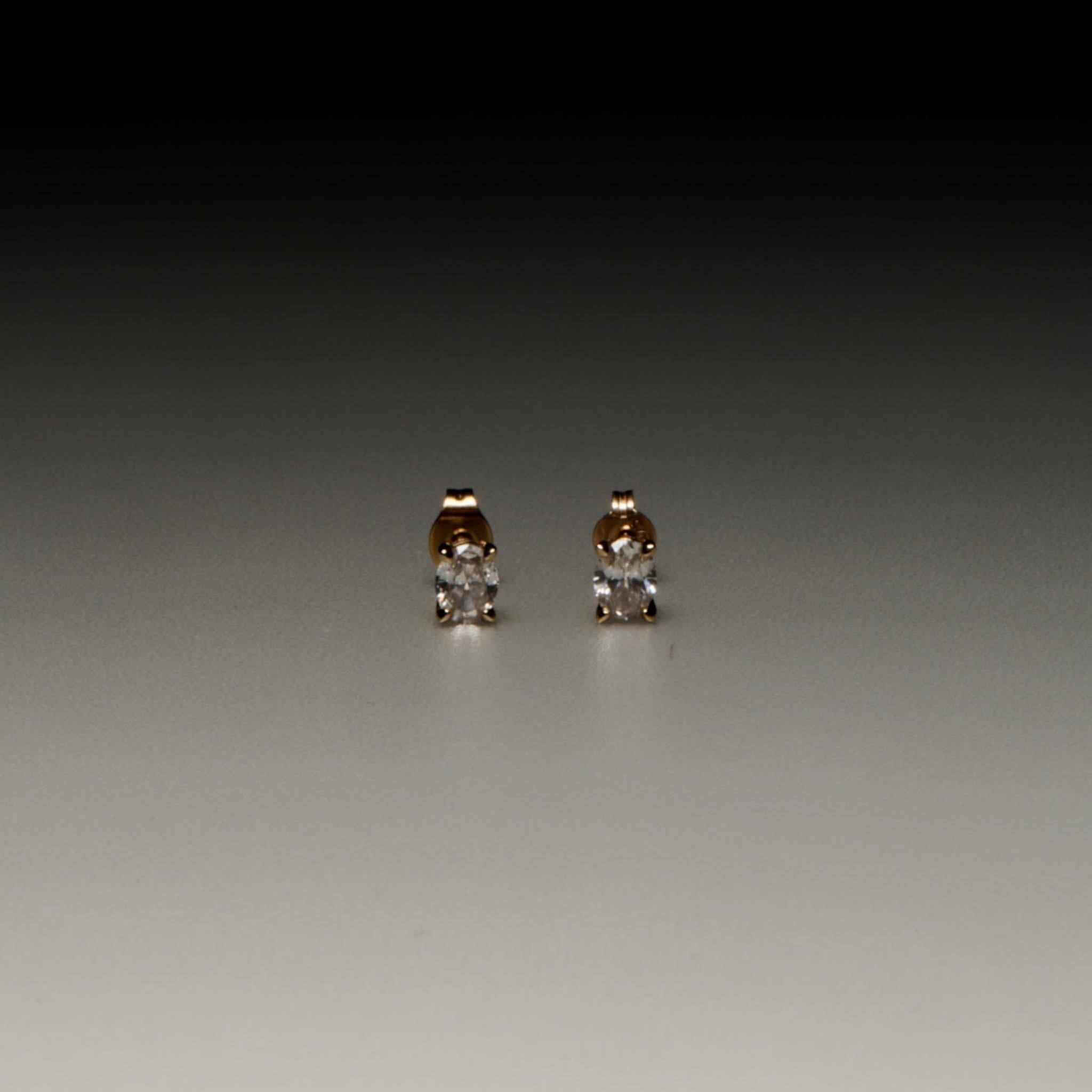 EFStudios Oval Diamond Stud Earrings