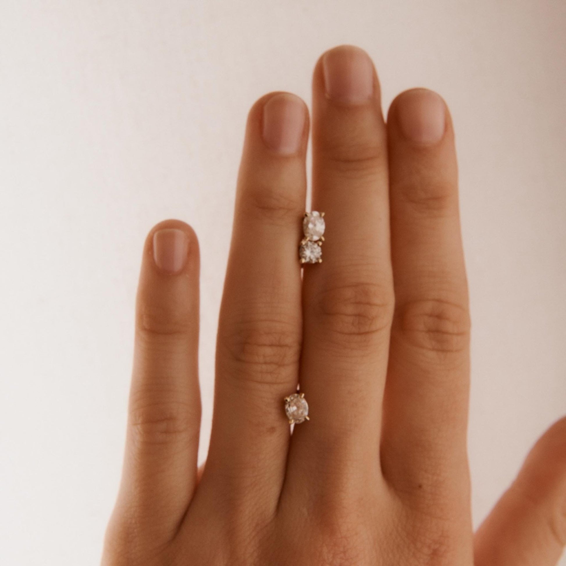 EFStudios Oval Diamond Stud Earrings