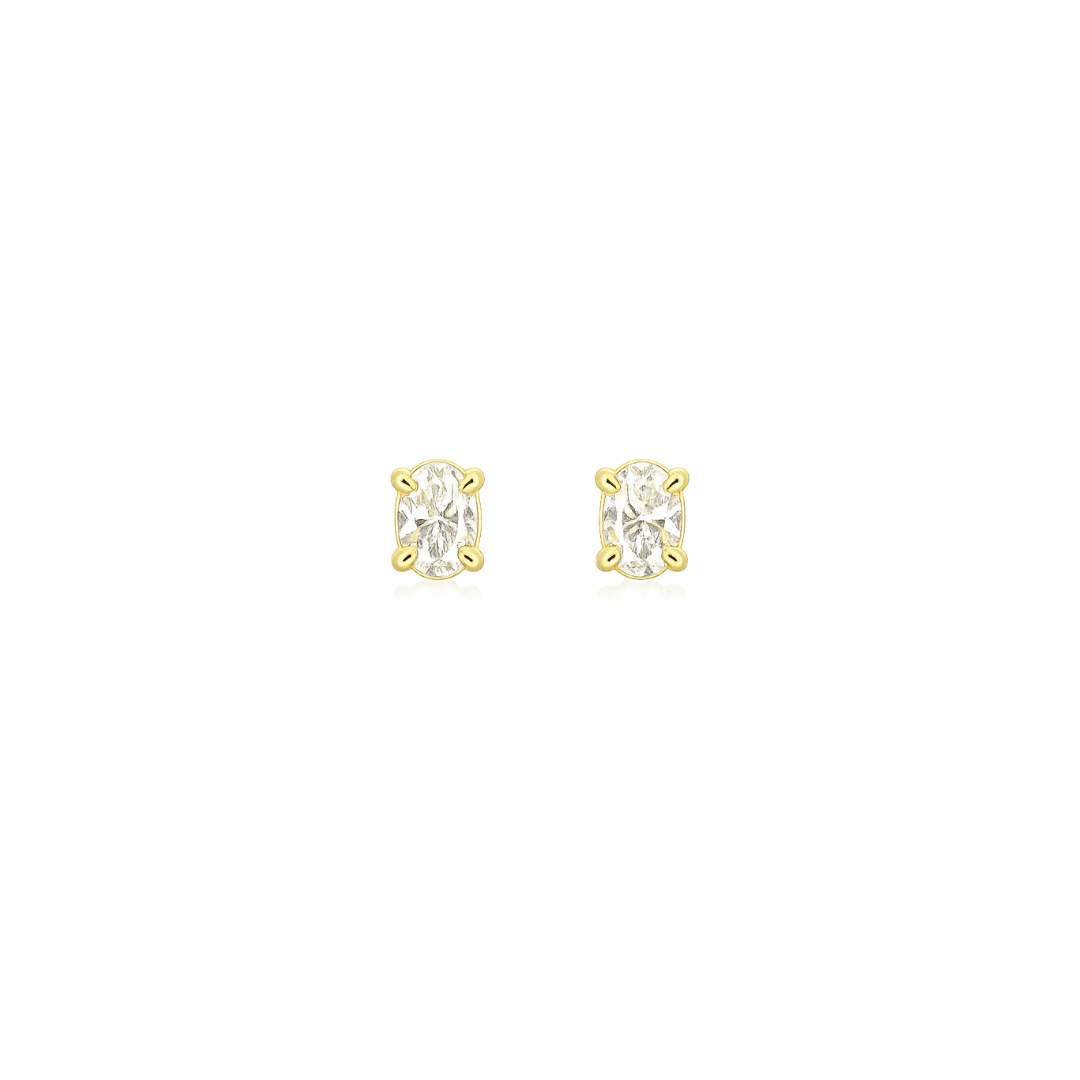 EFStudios Oval Diamond Stud Earrings