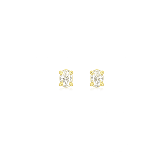 EFStudios Oval Diamond Stud Earrings
