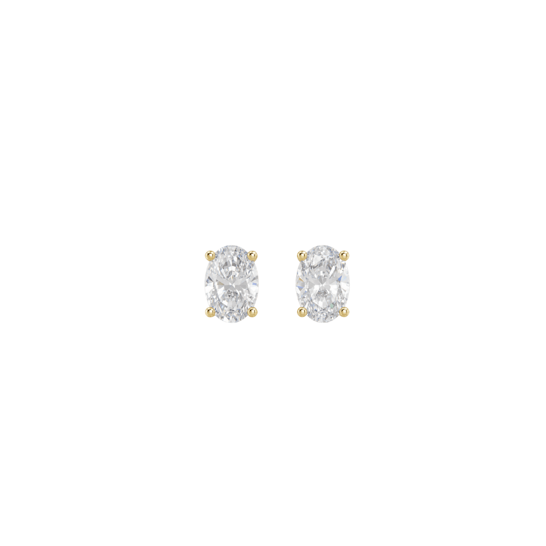 EFStudios Oval Diamond Stud Earrings