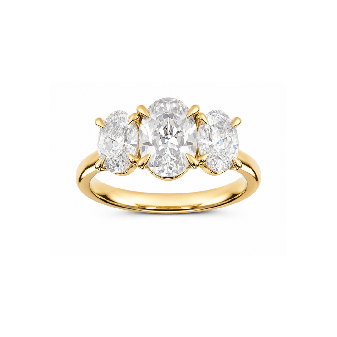 EFStudios Oval Trilogy Diamond Engagement Ring