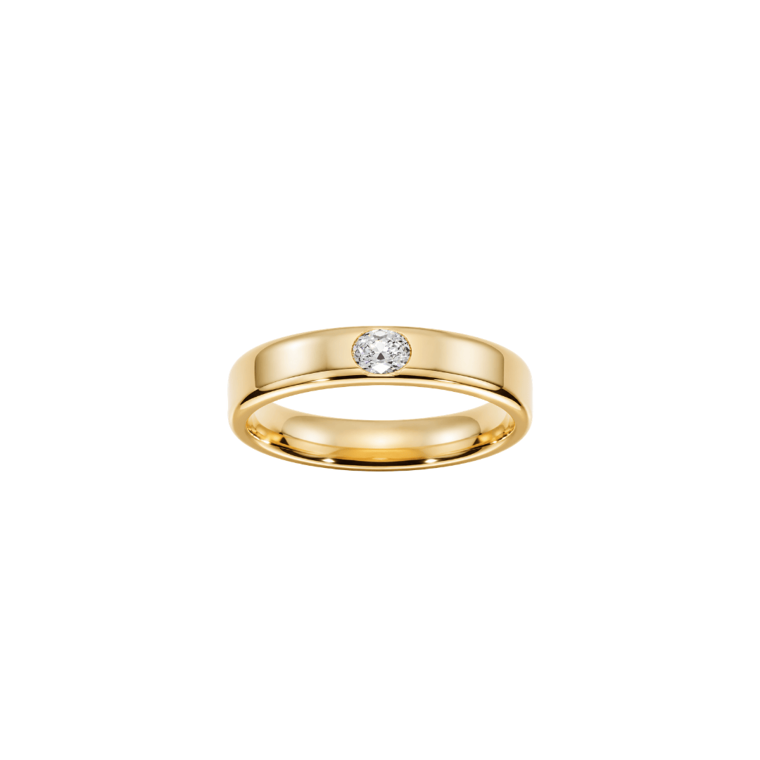 EFStudios ring Oval Diamond Flat Band