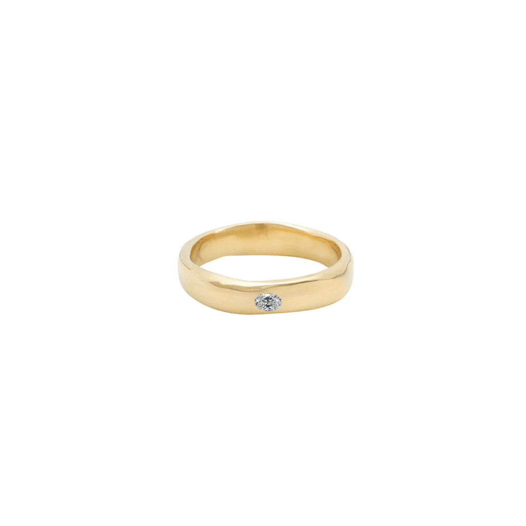EFStudios ring Oval Diamond Organic Flat Band