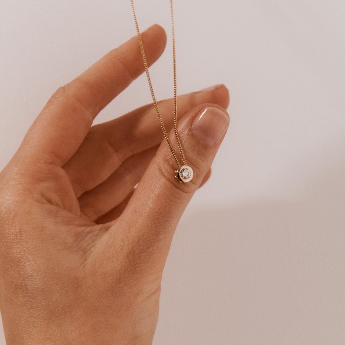 EFStudios Round Diamond Bezel Slider Pendant