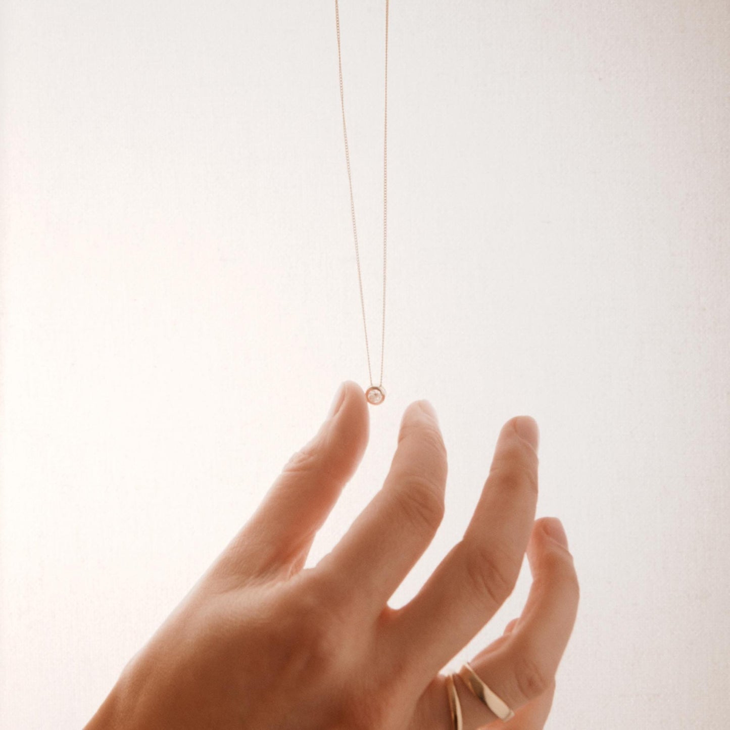 EFStudios Round Diamond Bezel Slider Pendant