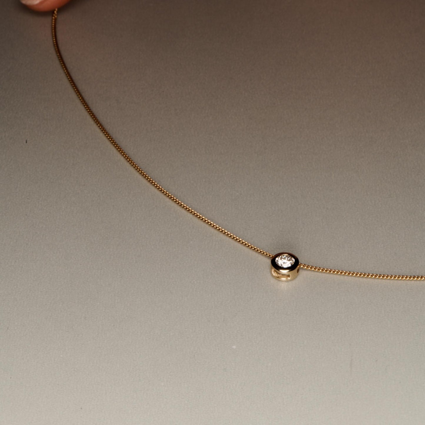 EFStudios Round Diamond Bezel Slider Pendant