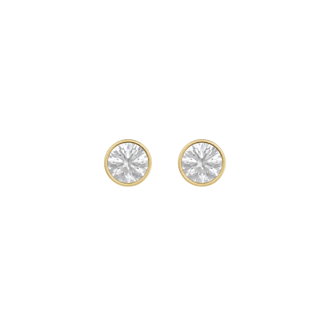 EFStudios Round Diamond Bezel Stud Earrings