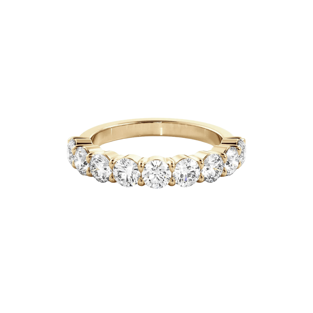 EFStudios Round Diamond Half Eternity Band | Gold & Lab Grown Diamonds
