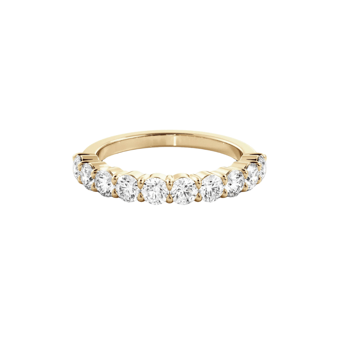 EFStudios Round Diamond Half Eternity Band | Gold & Lab Grown Diamonds