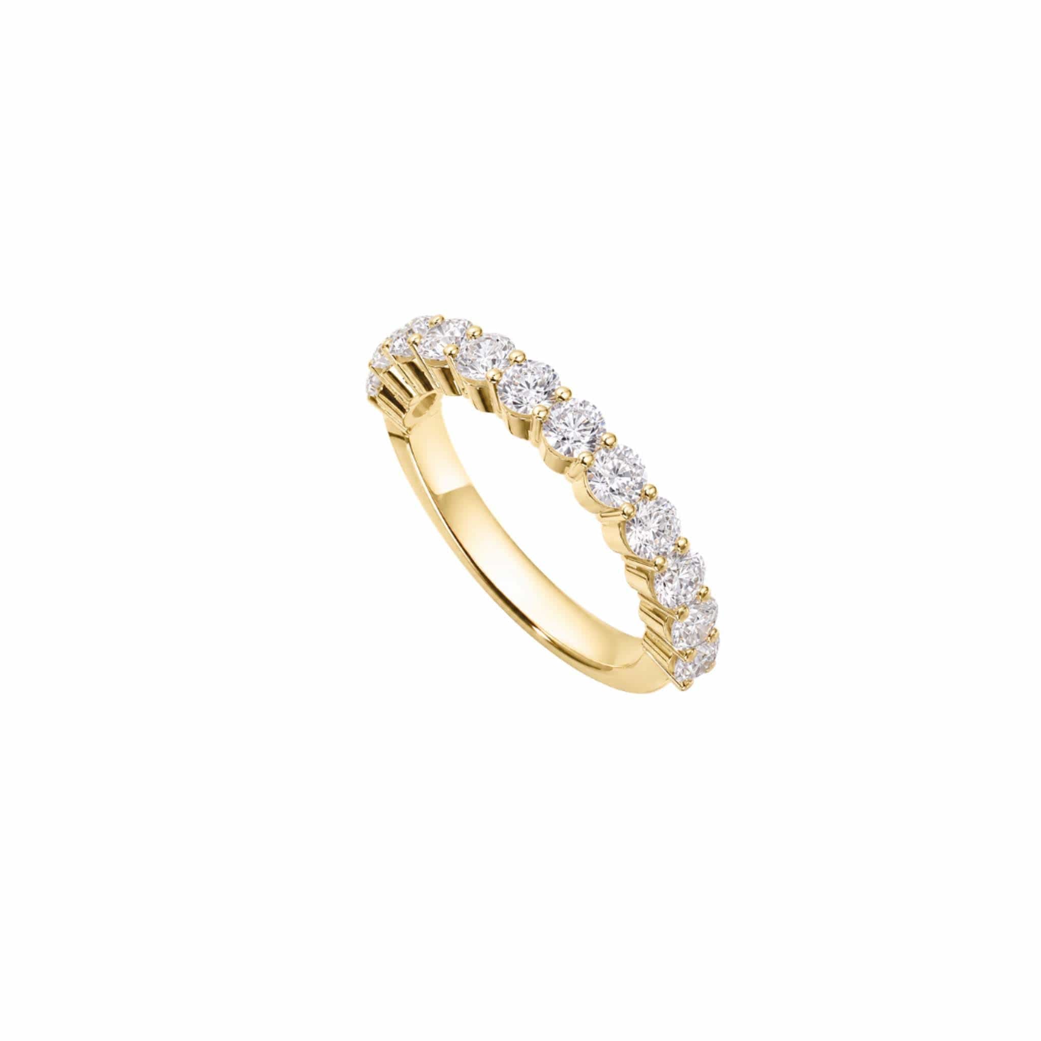 EFStudios Round Diamond Half Eternity Band | Gold & Lab Grown Diamonds
