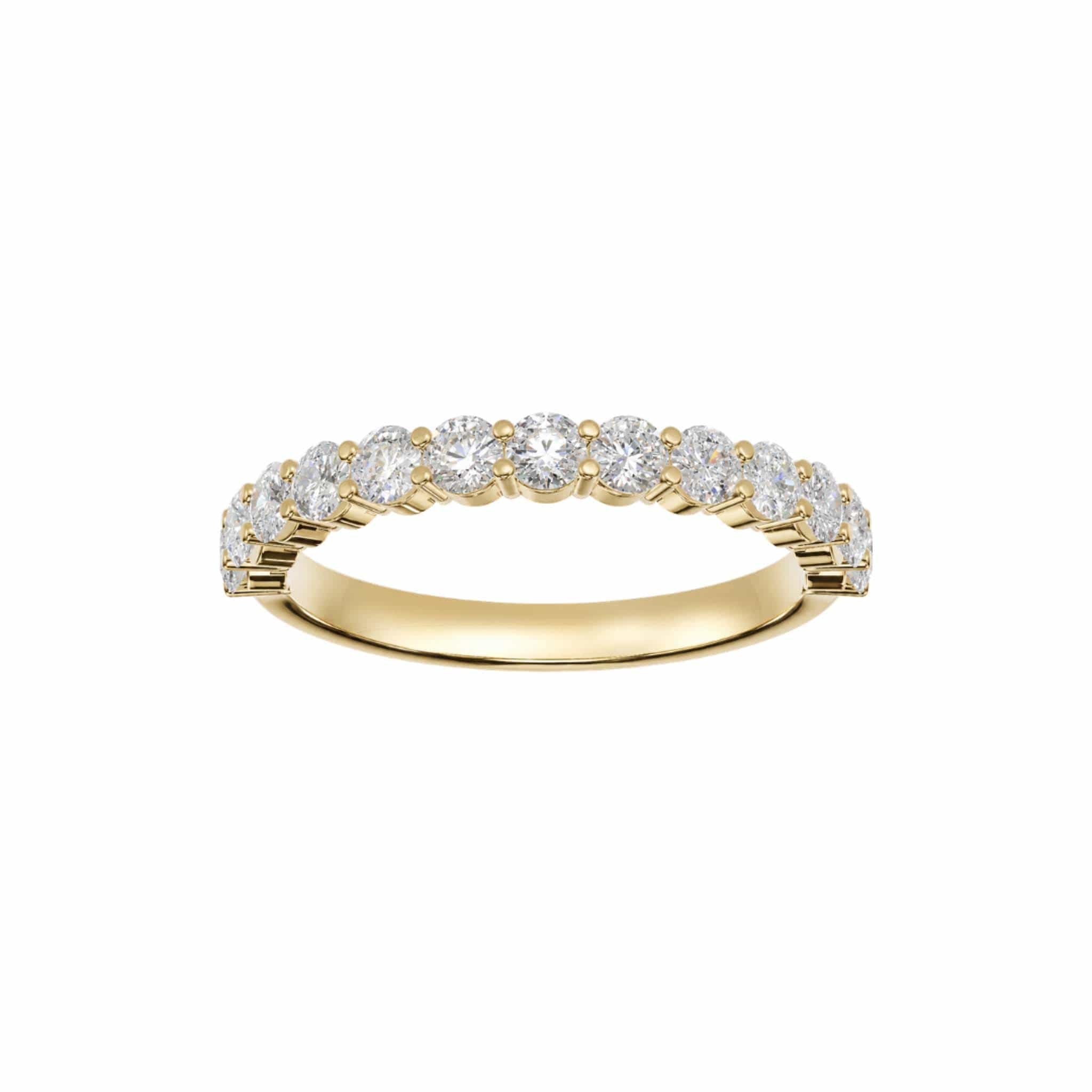 EFStudios Round Diamond Half Eternity Band | Gold & Lab Grown Diamonds