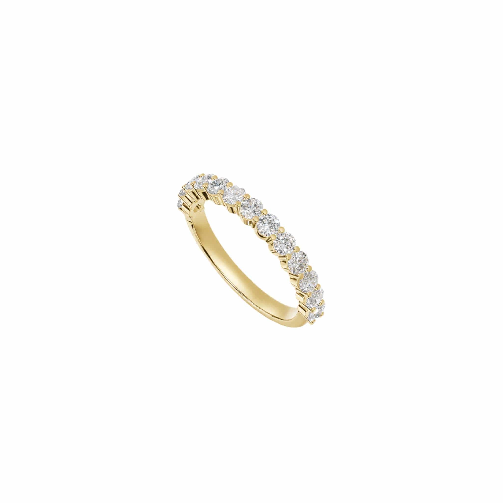EFStudios Round Diamond Half Eternity Band | Gold & Lab Grown Diamonds