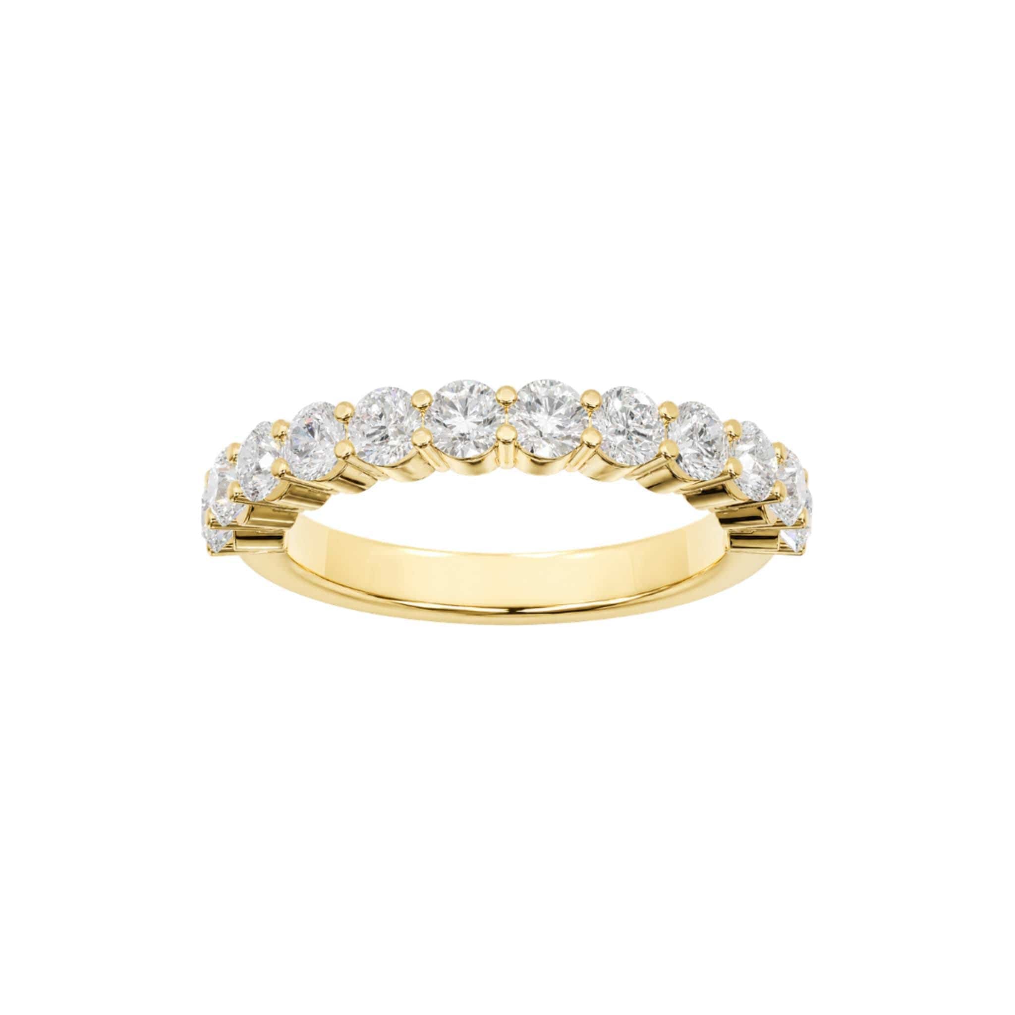 EFStudios Round Diamond Half Eternity Band | Gold & Lab Grown Diamonds