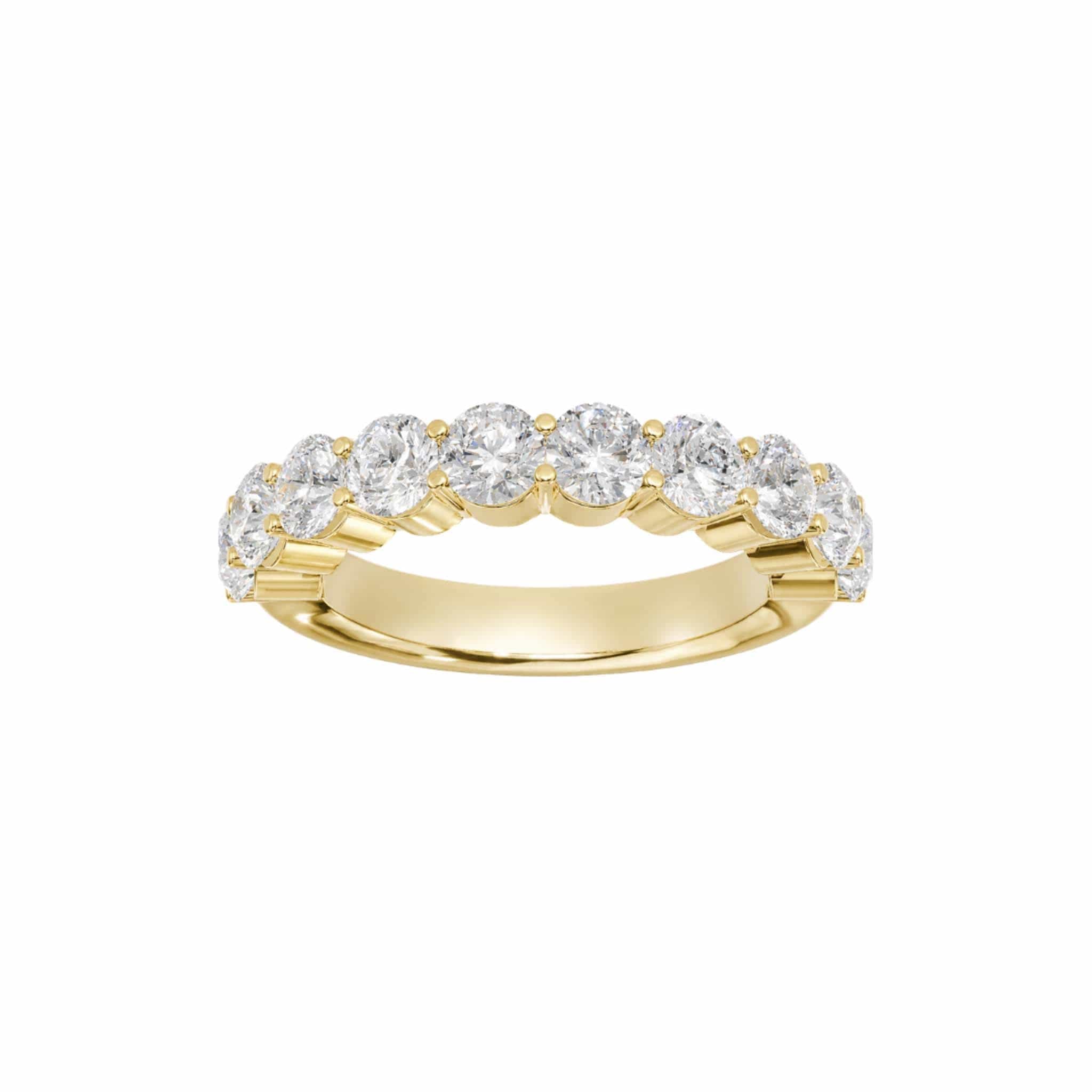 EFStudios Round Diamond Half Eternity Band | Gold & Lab Grown Diamonds