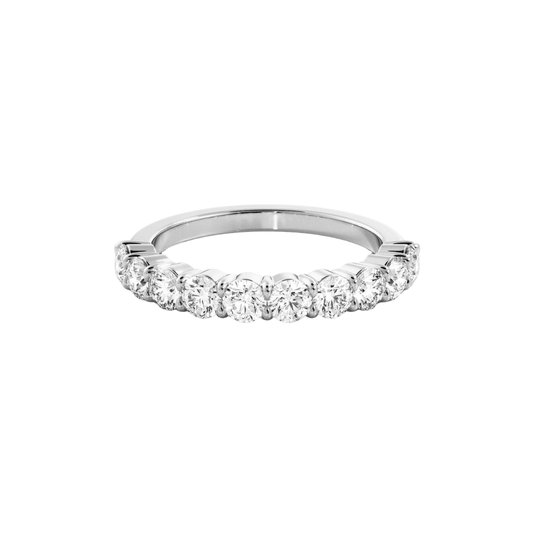 EFStudios Round Diamond Half Eternity Band | White Gold & Lab Grown Diamonds