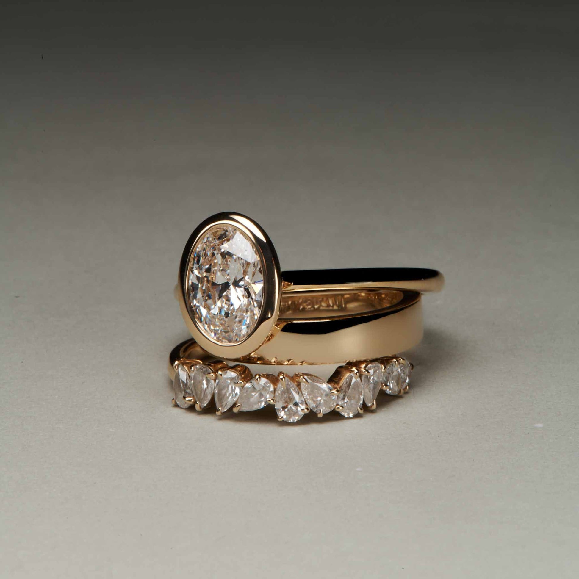 EFStudios Scattered Pear Diamond Half Eternity Ring