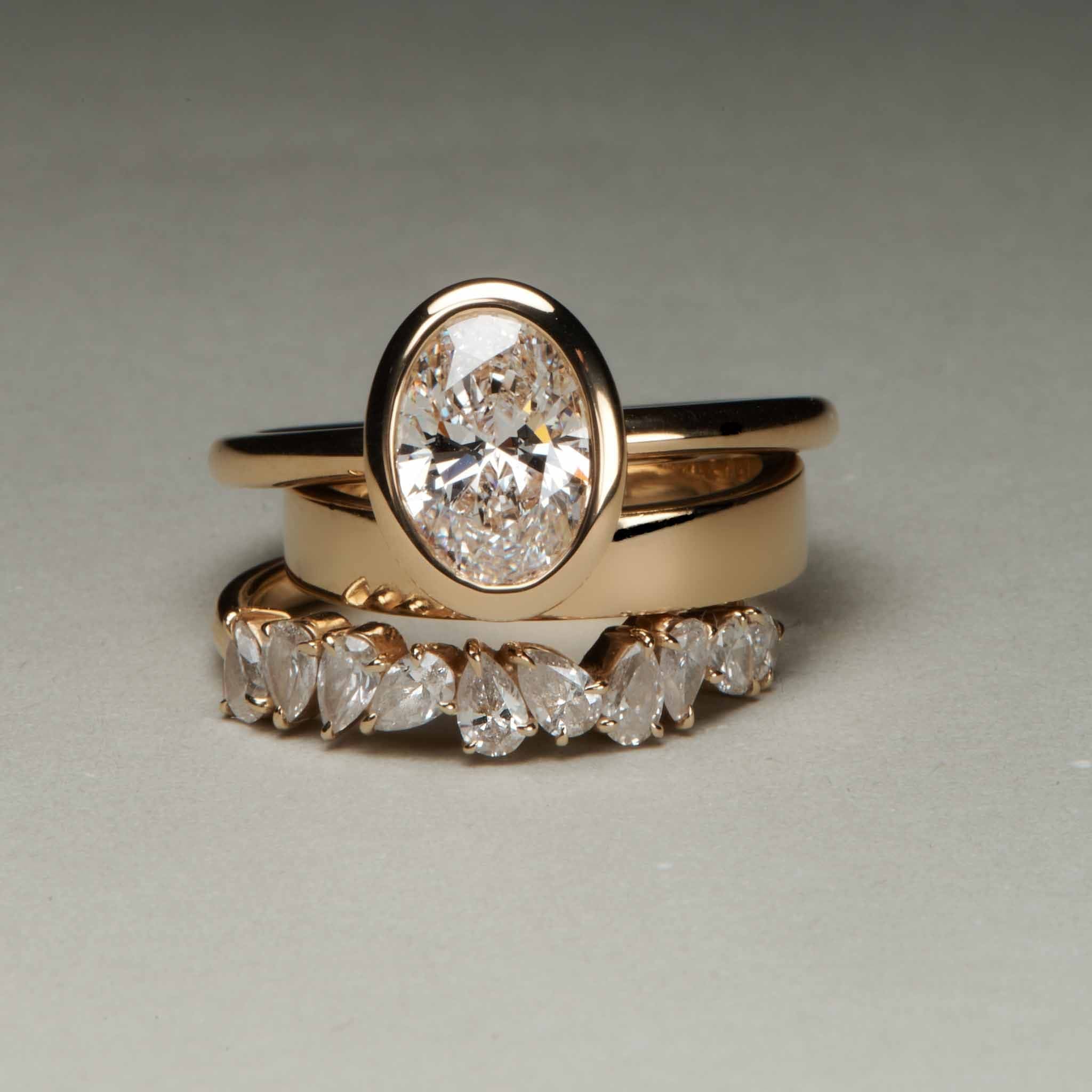 EFStudios Scattered Pear Diamond Half Eternity Ring