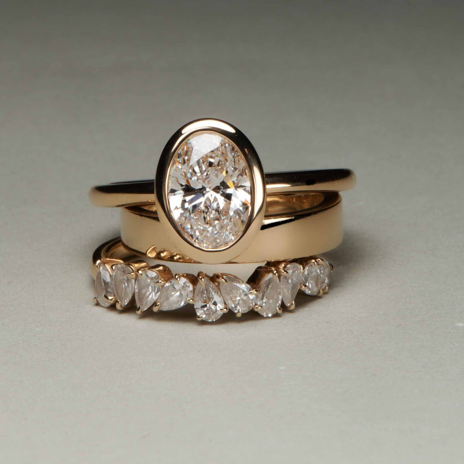 EFStudios Scattered Pear Diamond Half Eternity Ring