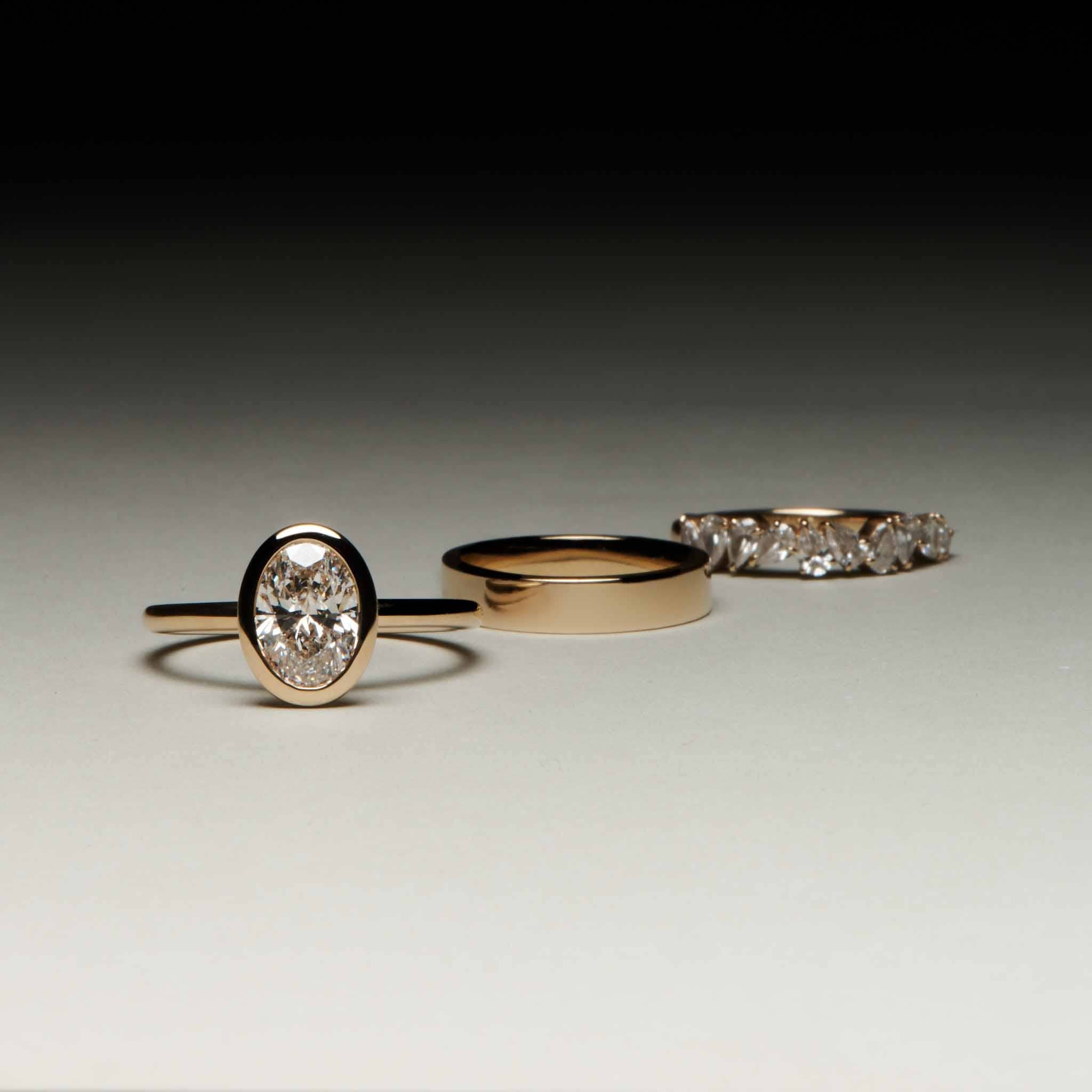 EFStudios Scattered Pear Diamond Half Eternity Ring