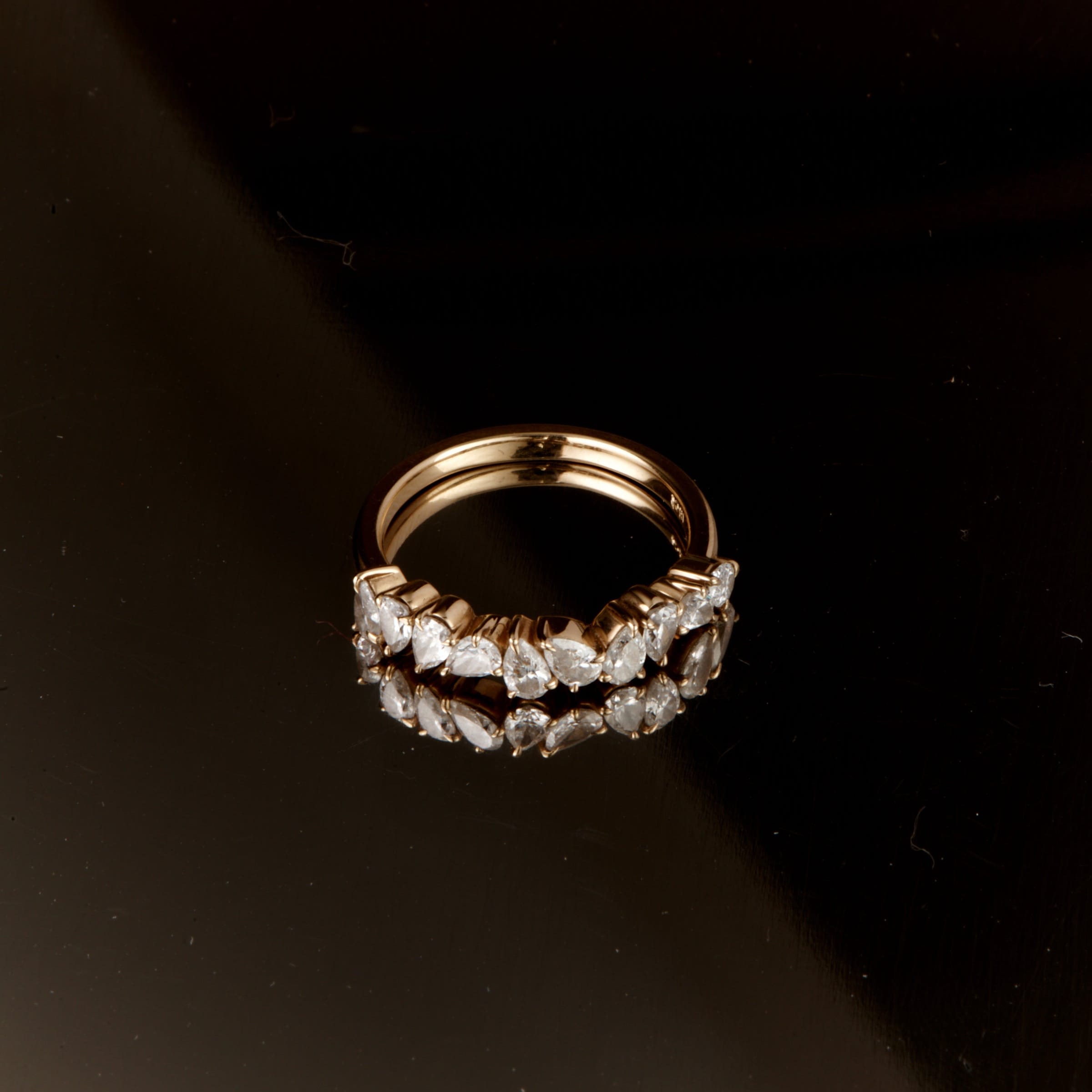 EFStudios Scattered Pear Diamond Half Eternity Ring