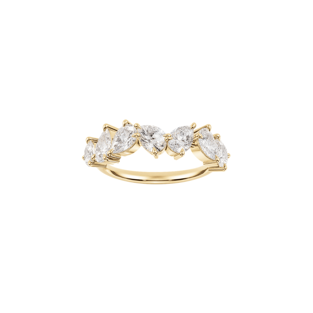 EFStudios Scattered Pear Diamond Half Eternity Ring