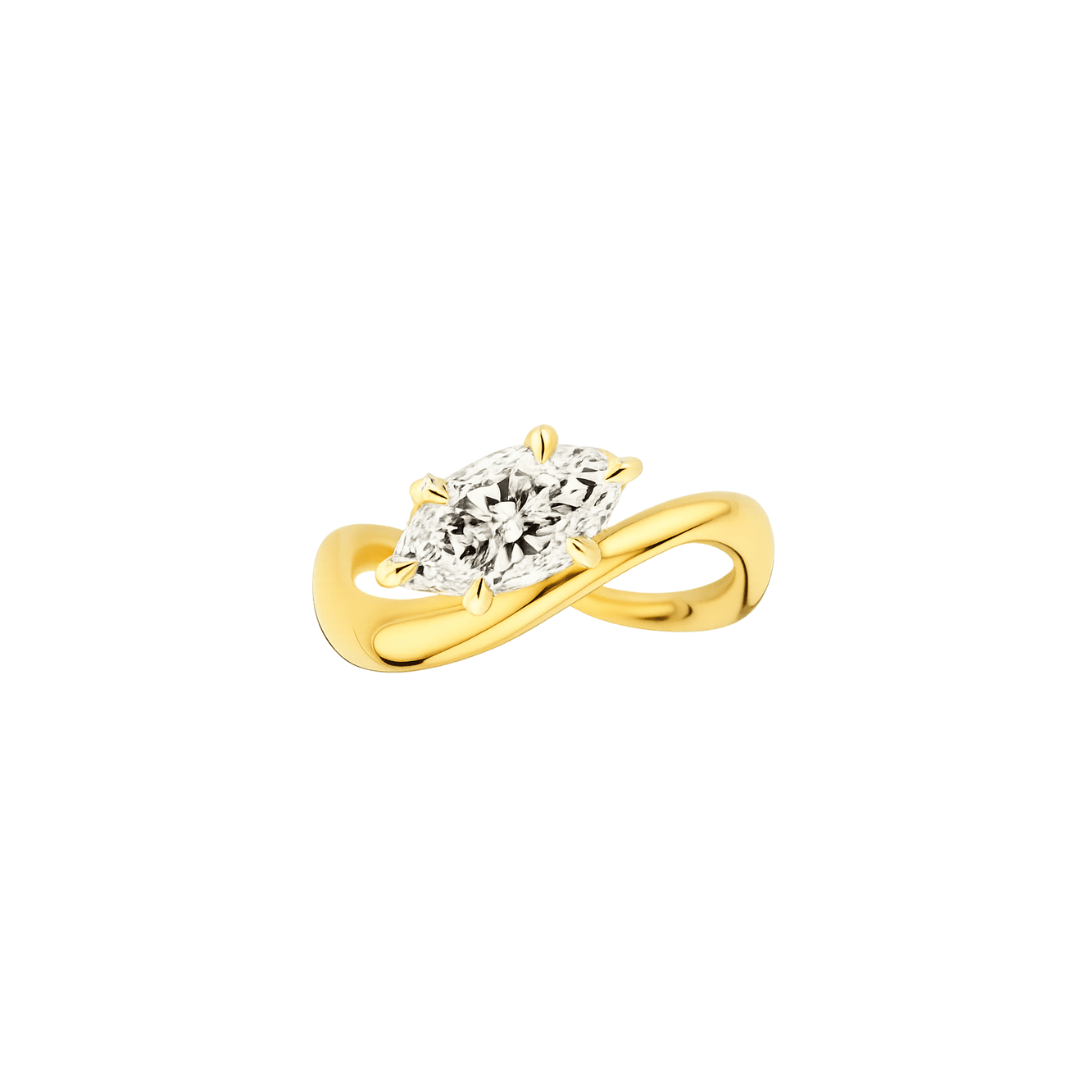 EFStudios The Ella Floating Diamond Ring - Marquise Solitaire