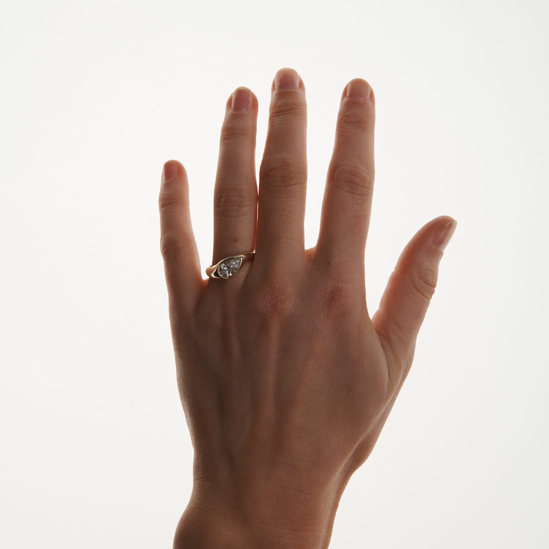 EFStudios The Kate Ring - Pear Curved Signet Ring