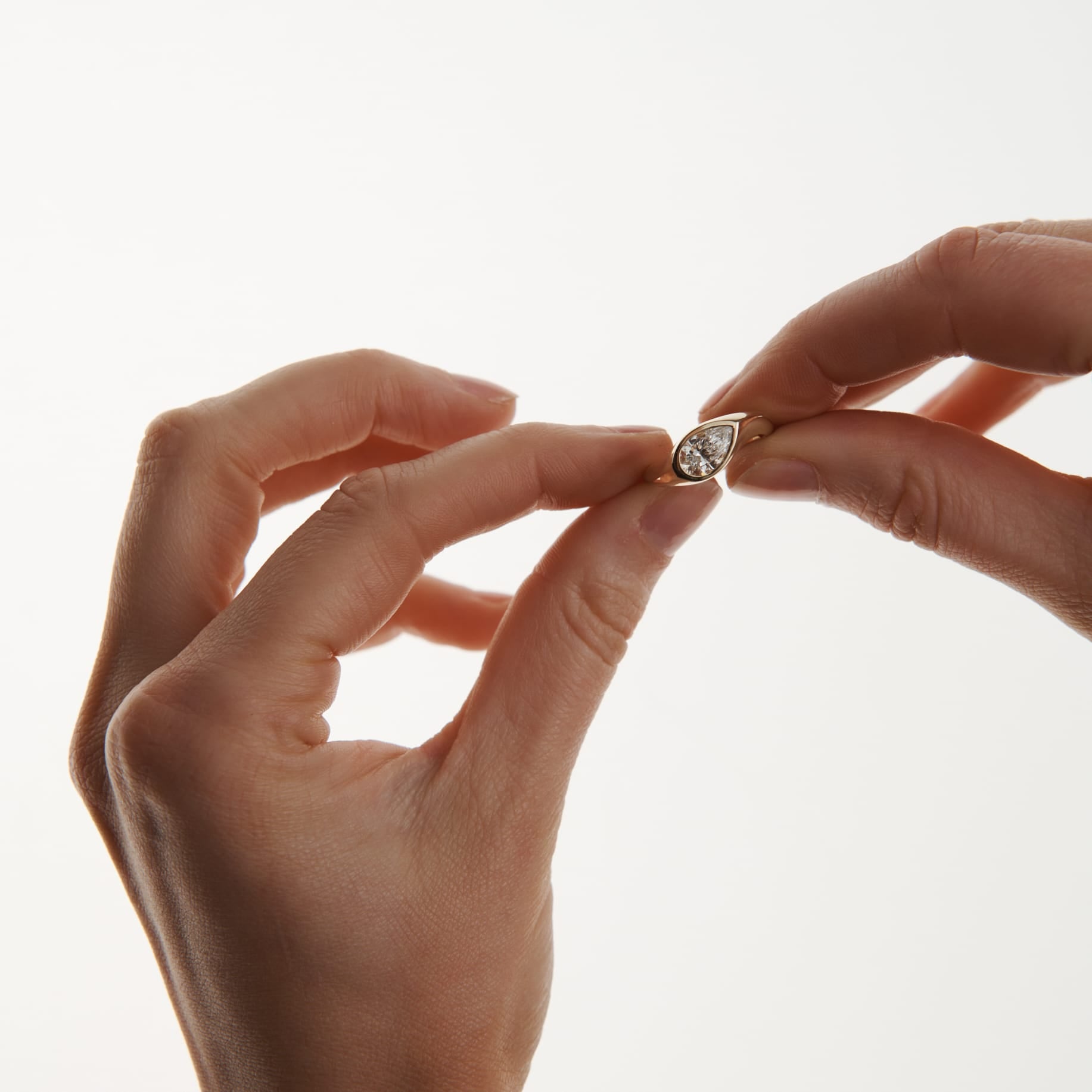 EFStudios The Kate Ring - Pear Curved Signet Ring