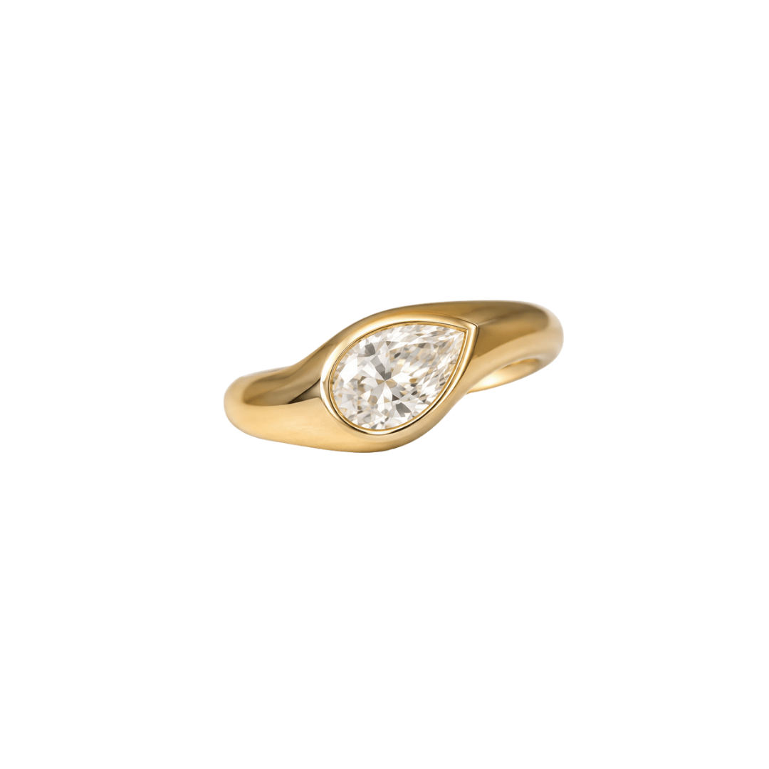 EFStudios The Kate Ring - Pear Curved Signet Ring