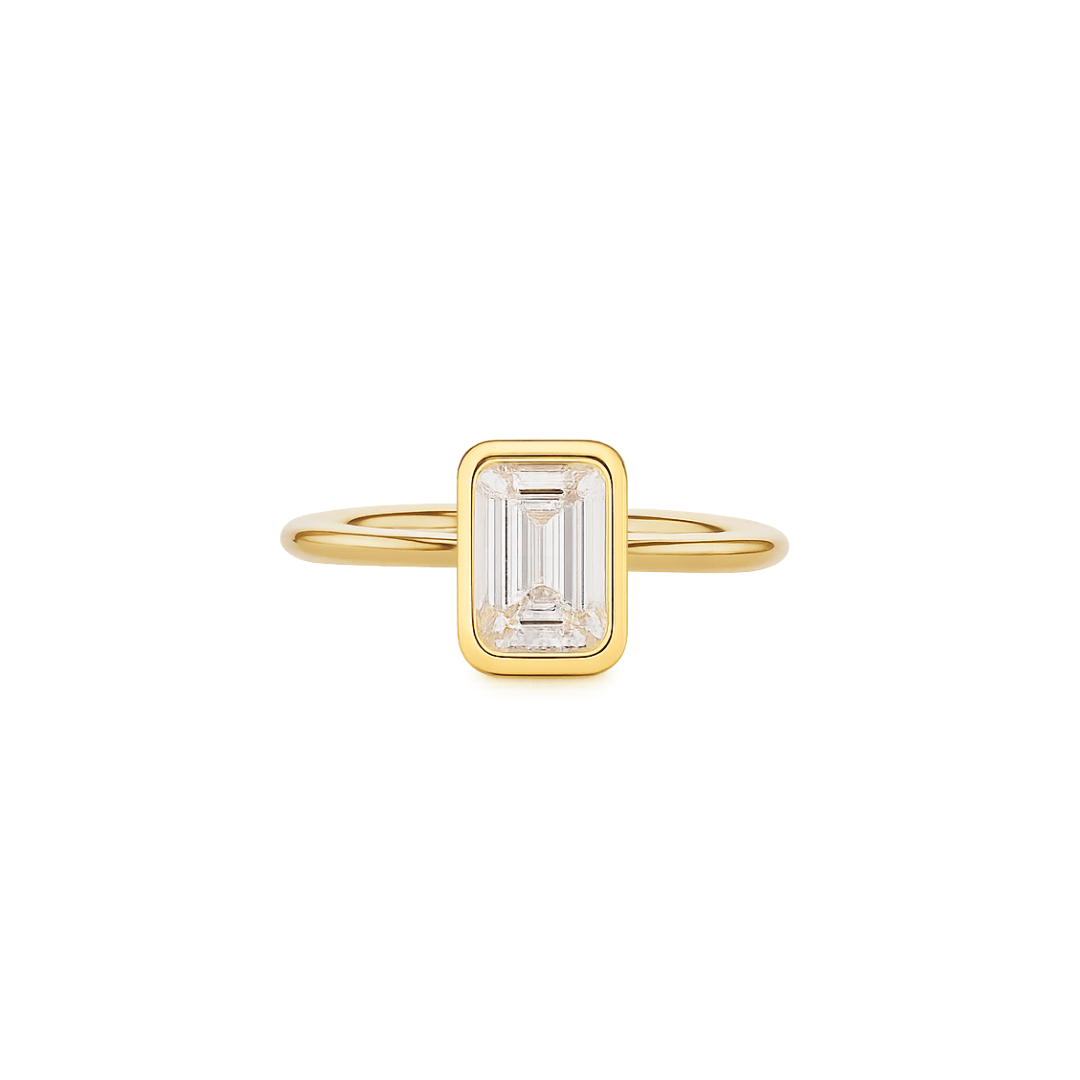 EFStudios The Lauren Diamond Ring - Emerald Bezel