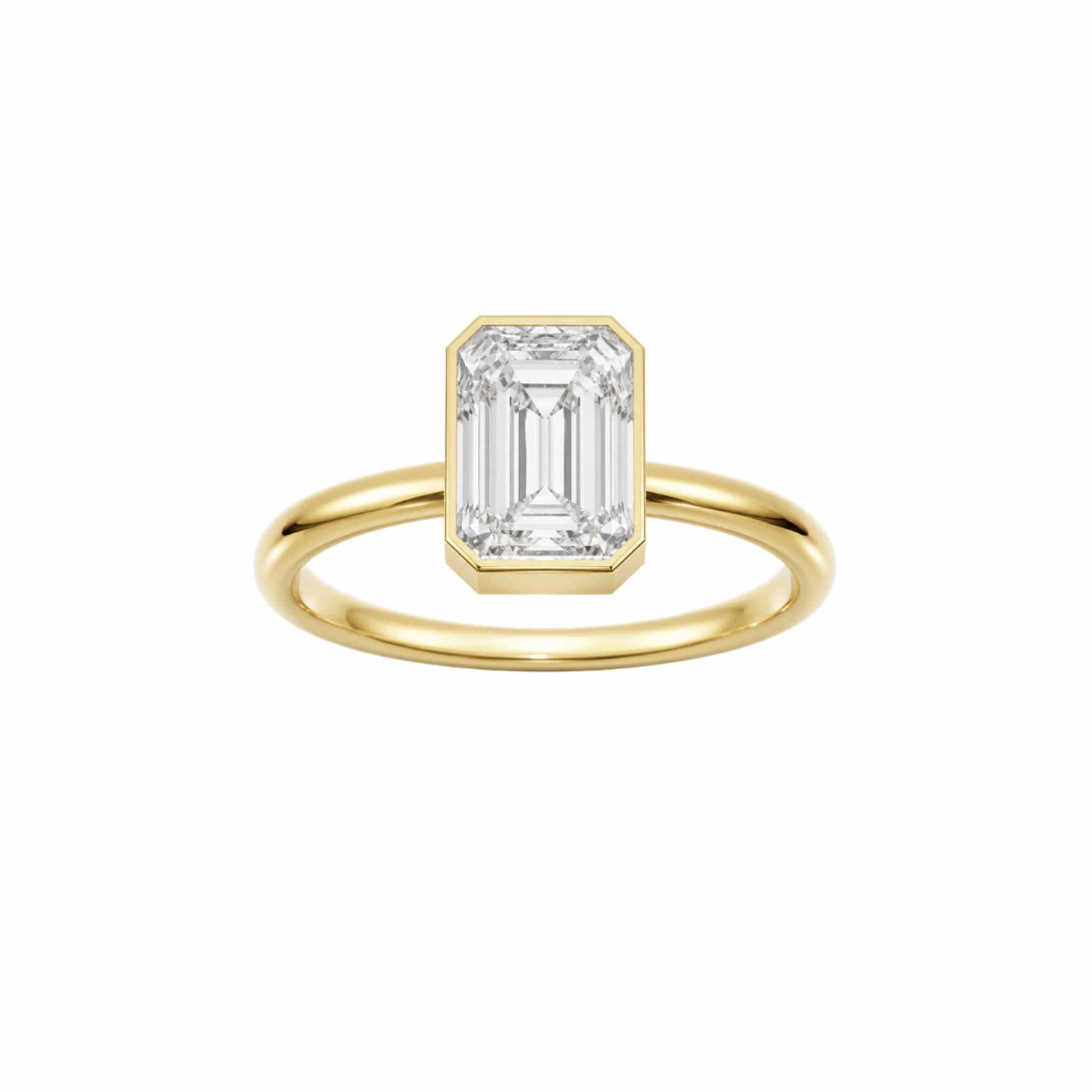 EFStudios The Lauren Diamond Ring - Emerald Bezel