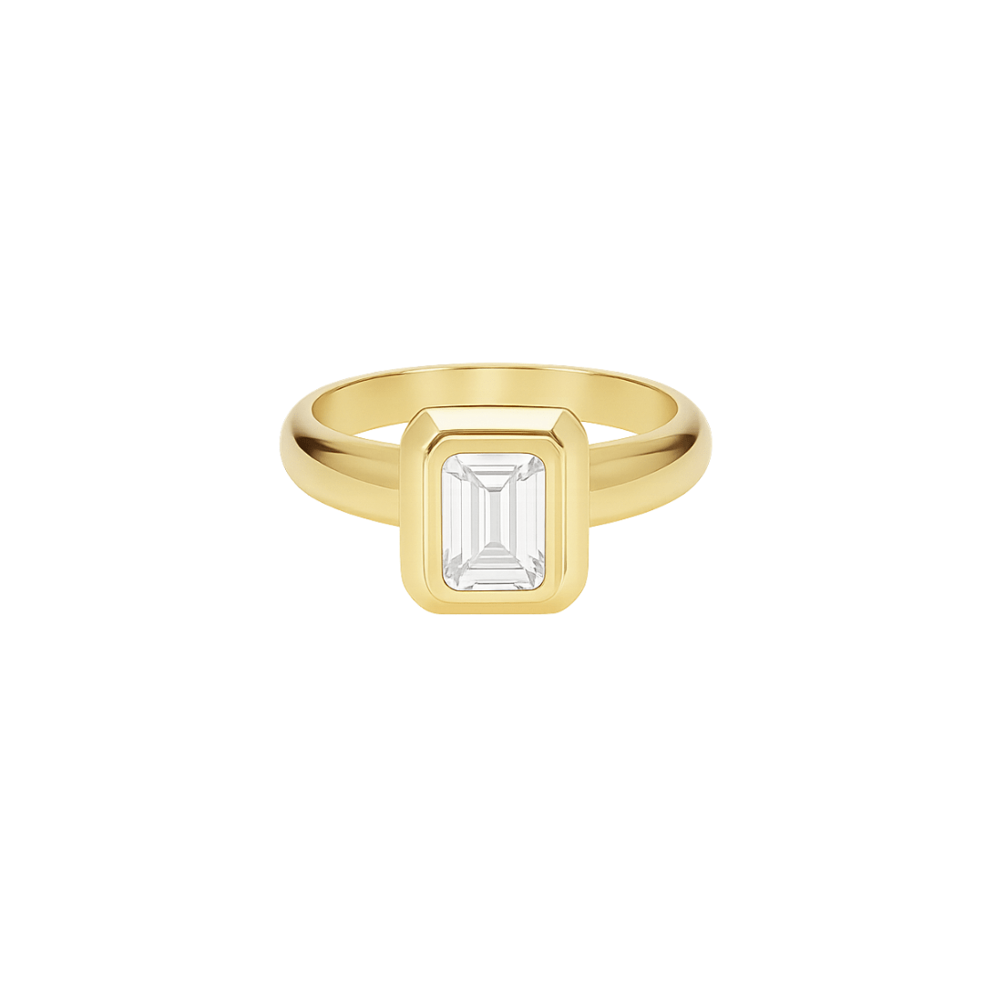 EFStudios The Lucia Ring - Emerald Bezel Domed Ring