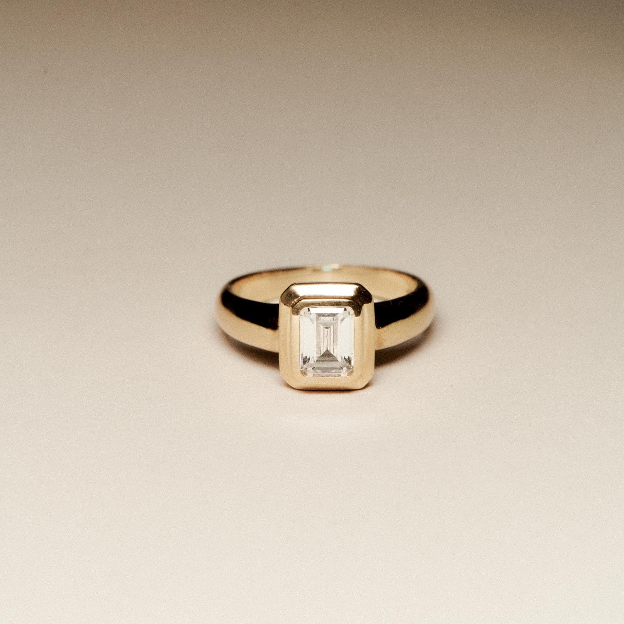 EFStudios The Lucia Ring - Emerald Bezel Domed Ring