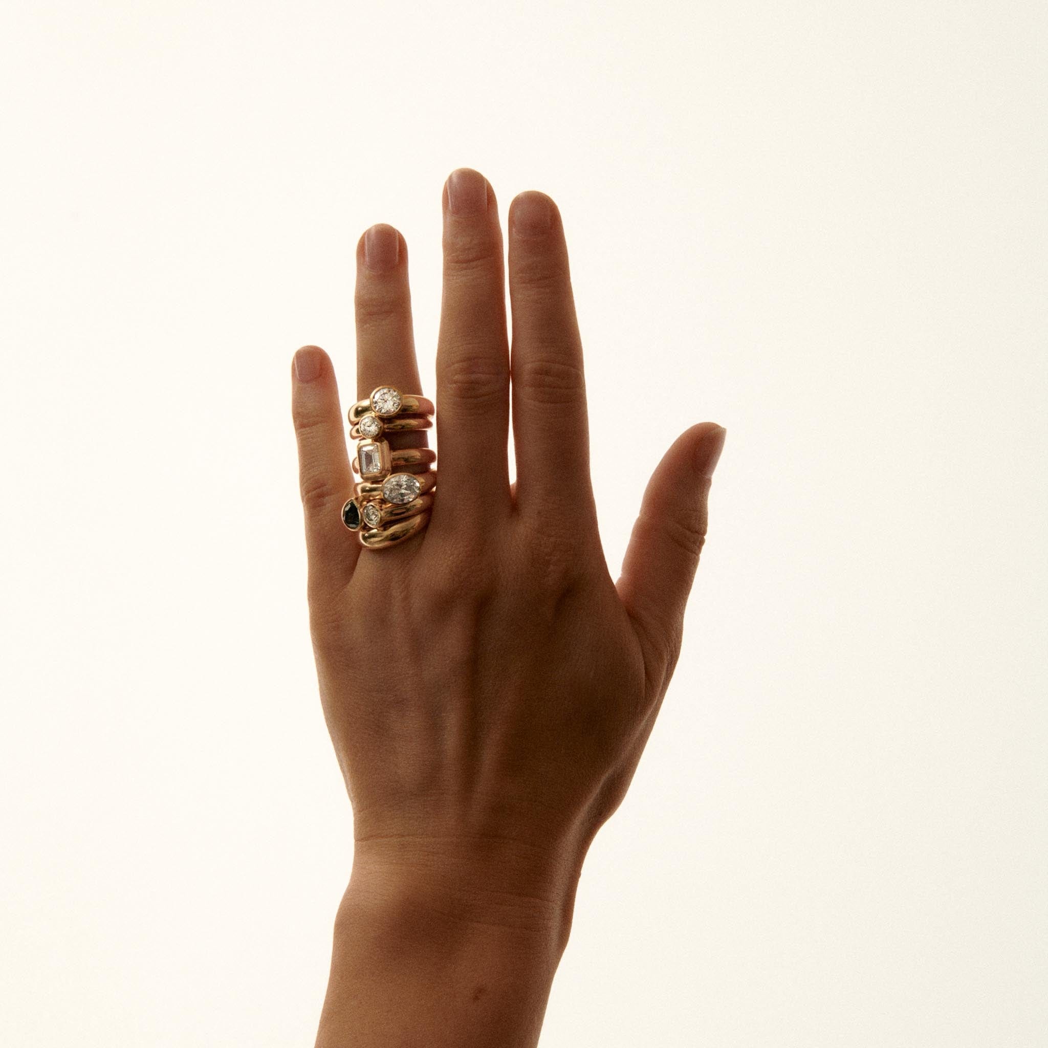 EFStudios The Lucia Ring - Emerald Bezel Domed Ring