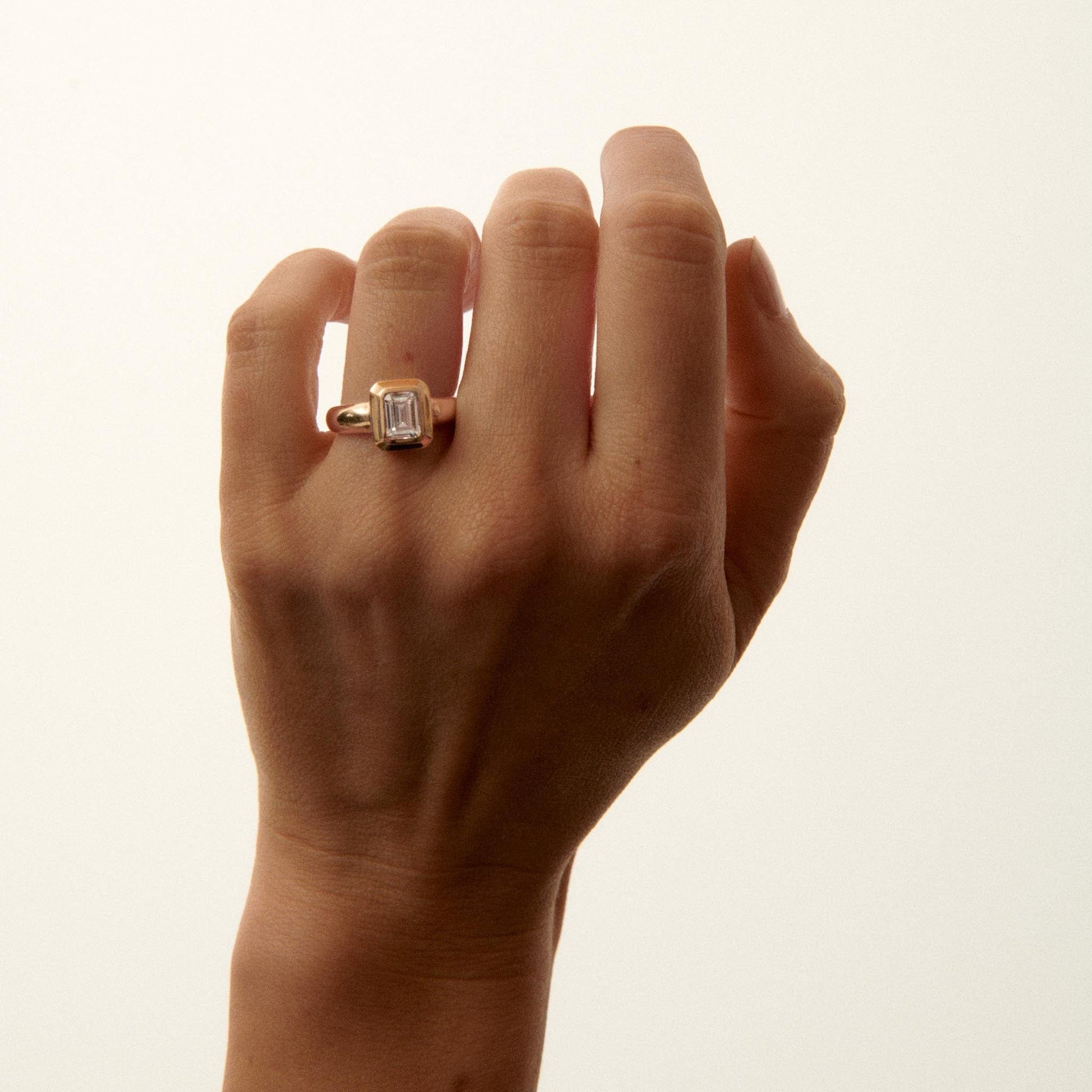 EFStudios The Lucia Ring - Emerald Bezel Domed Ring