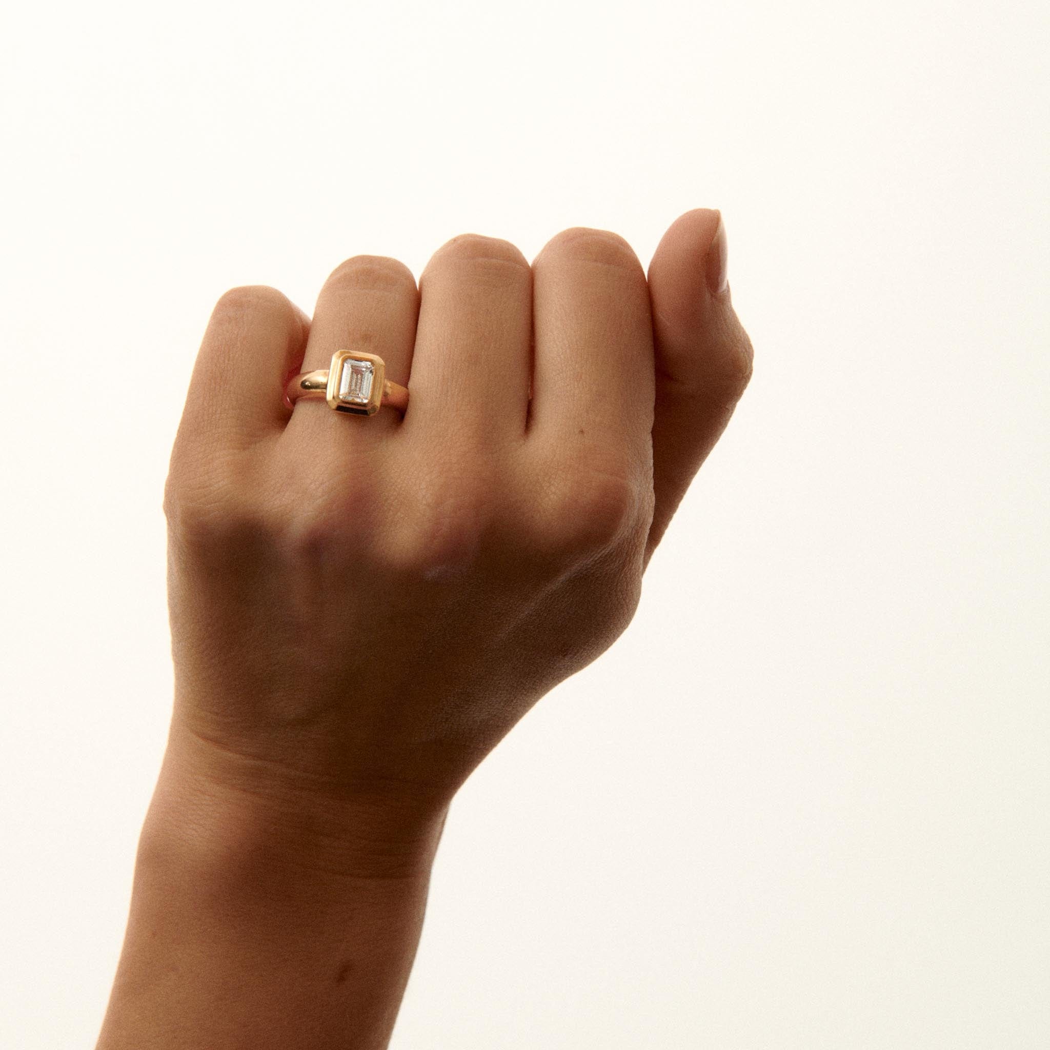 EFStudios The Lucia Ring - Emerald Bezel Domed Ring