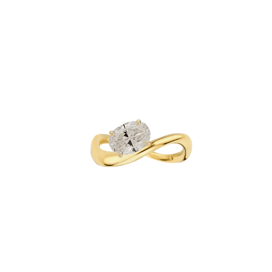 EFStudios The Maya Floating Diamond Ring - Oval Solitaire