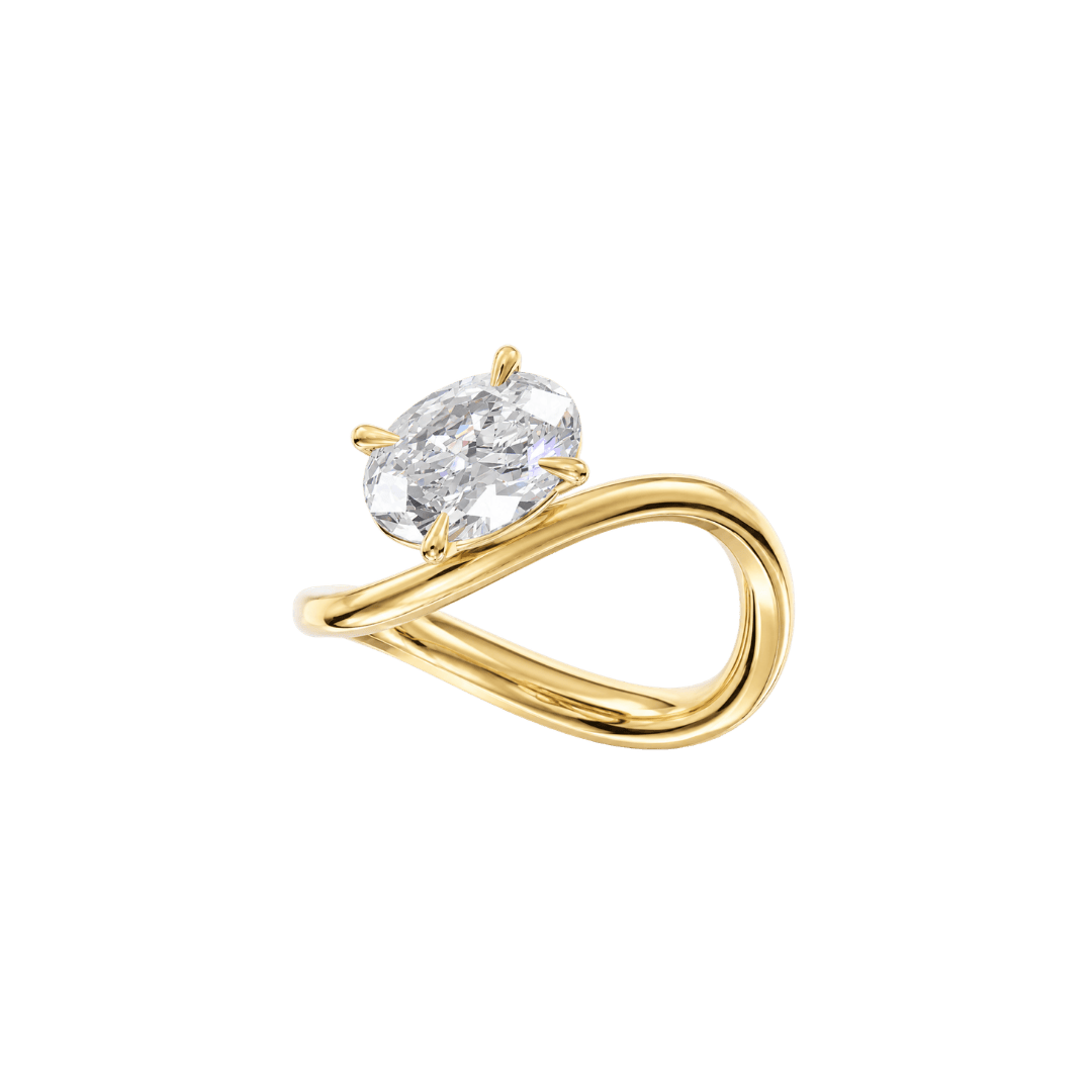 EFStudios The Maya Floating Diamond Ring - Oval Solitaire