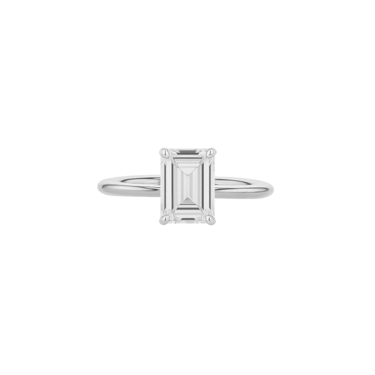 EFStudios The Monique Diamond Ring – Emerald Solitaire Platinum