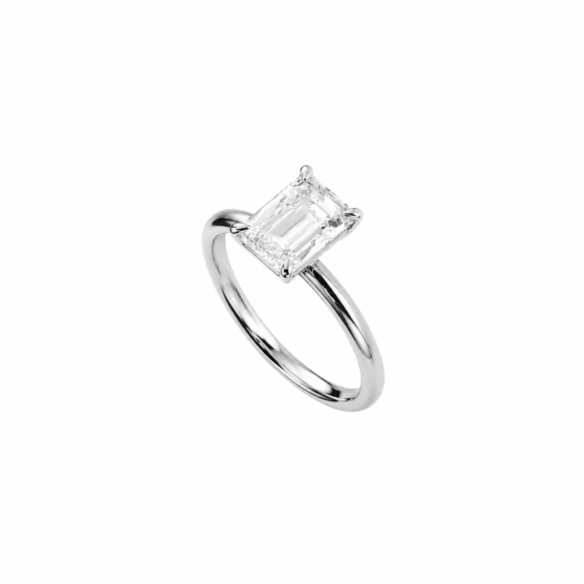 EFStudios The Monique Diamond Ring – Emerald Solitaire Platinum