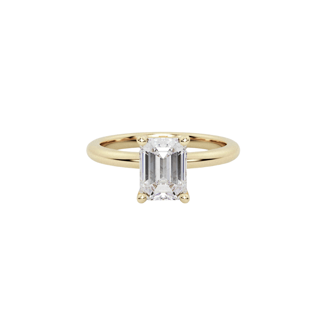 EFStudios The Monique Ring – Emerald Solitaire | Gold & Lab-Grown Diamonds