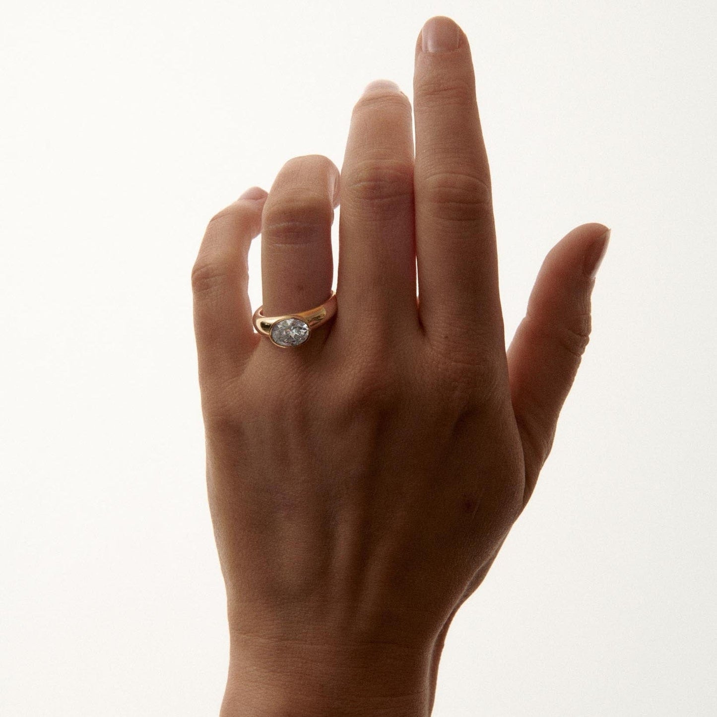 EFStudios The Nicole Ring - Oval East West Bezel Domed Ring