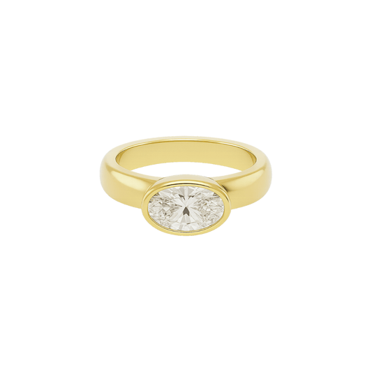 EFStudios The Nicole Ring - Oval East West Bezel Domed Ring